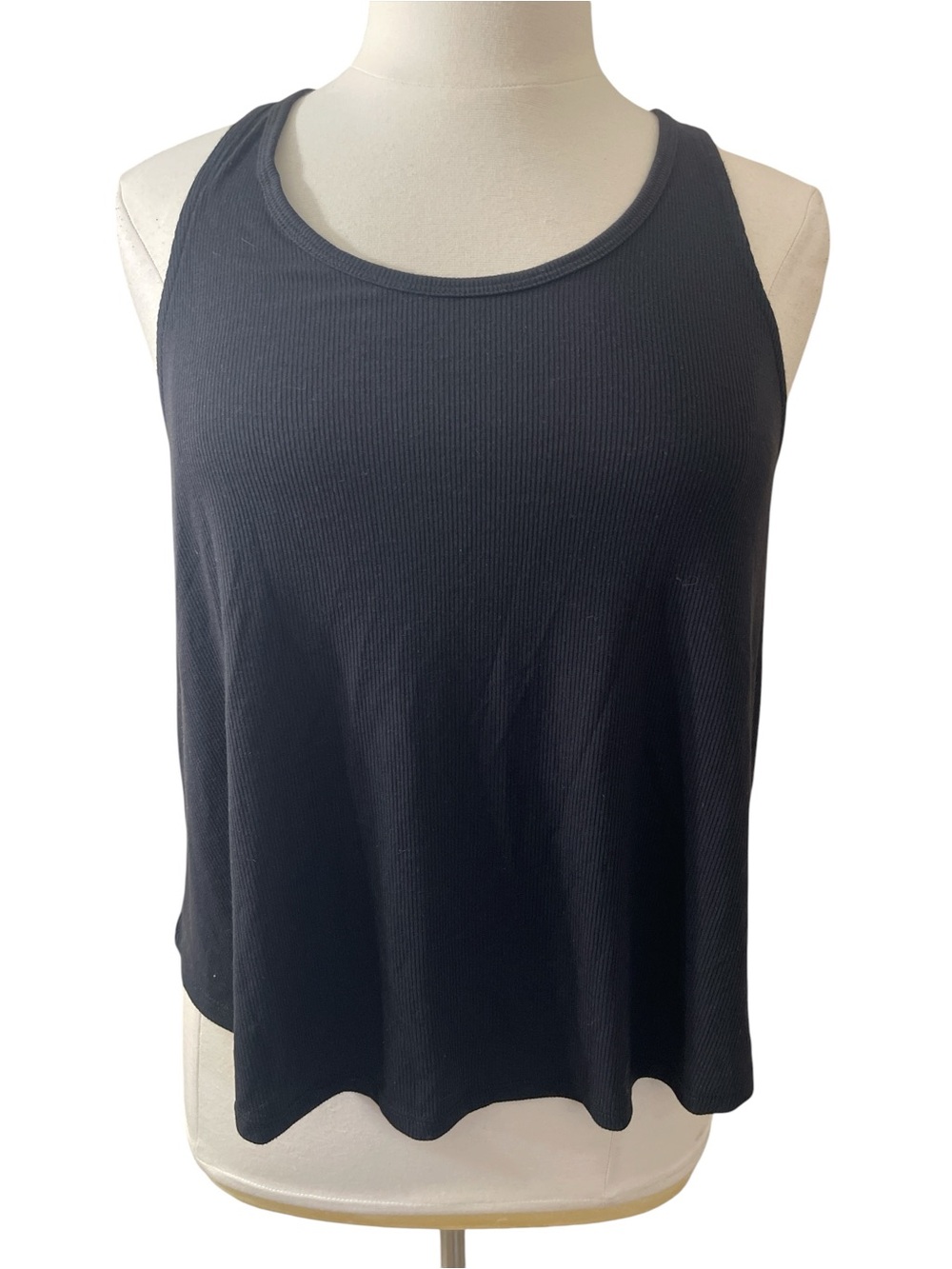 JoyLab Black Ribbed Racerback Tank Top